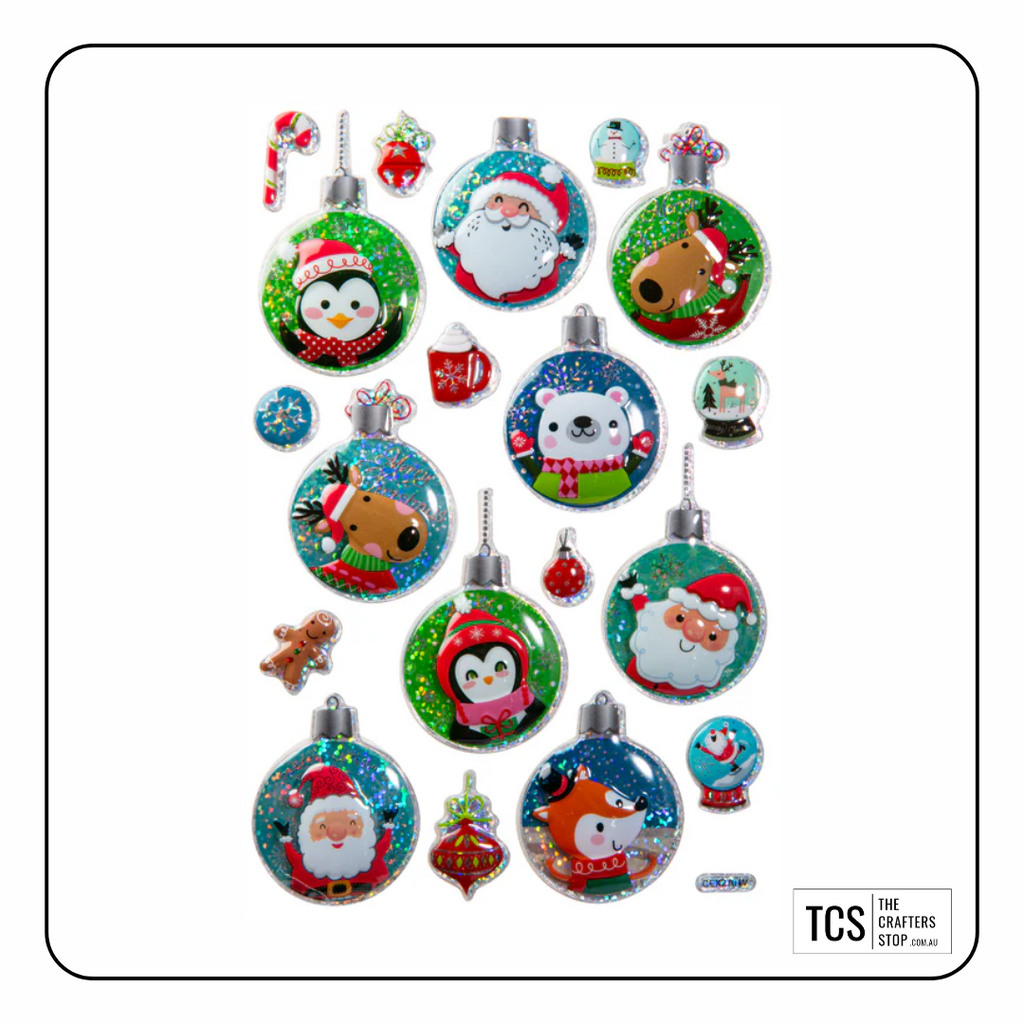 Christmas Santa's Ornaments 3D Foil Stickers