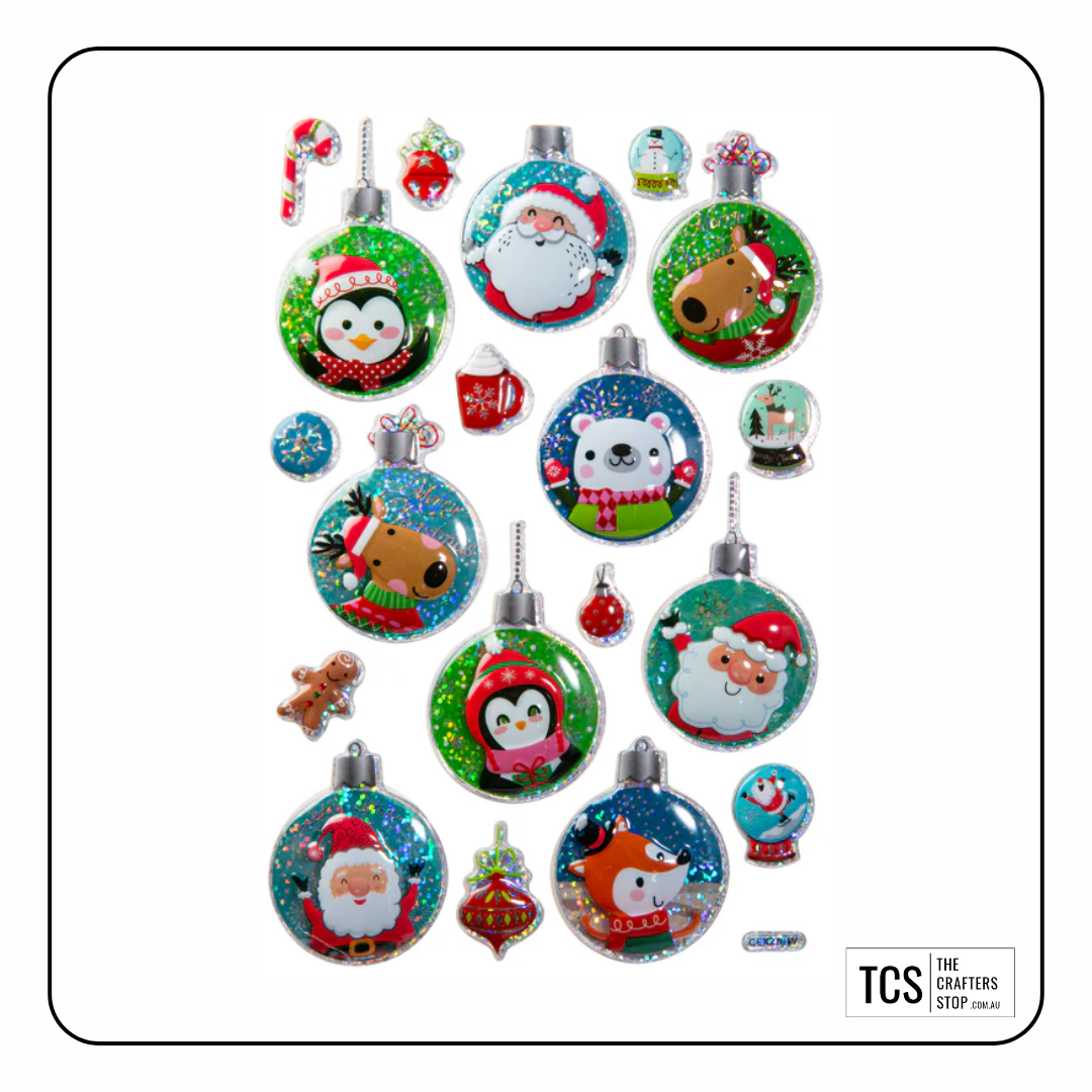 Christmas Santa's Ornaments 3D Foil Stickers