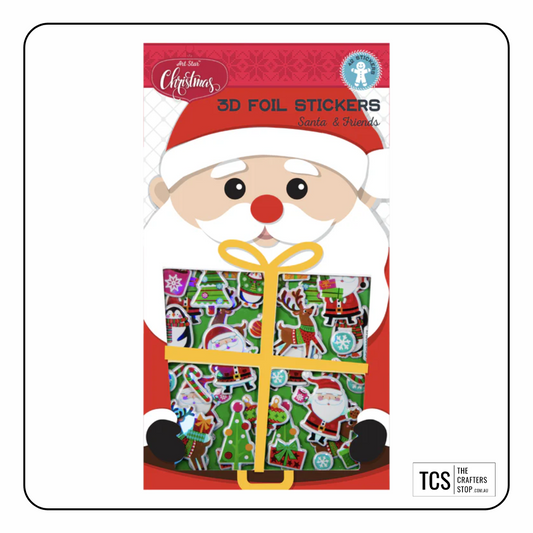 Christmas Santa & Friends 3D Foil Stickers