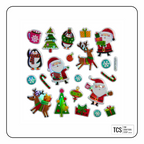 Christmas Santa & Friends 3D Foil Stickers