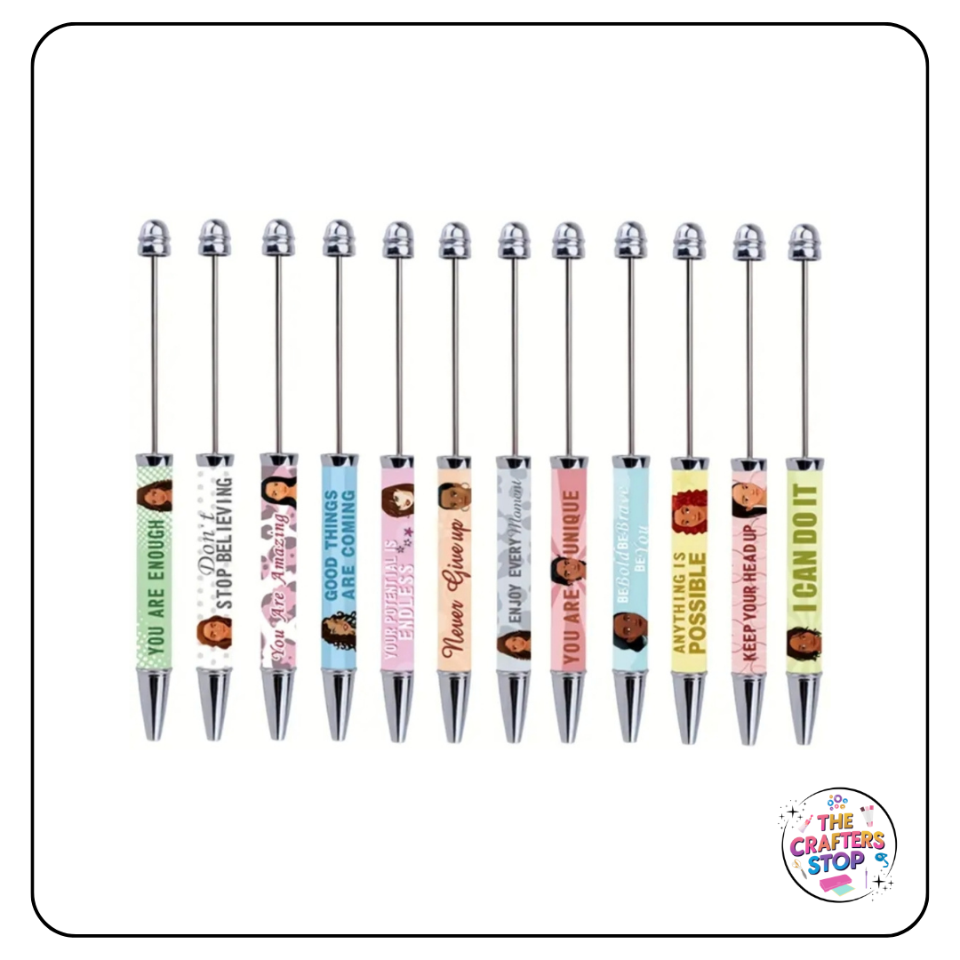 Motivational Long DIY Beadeable Pens