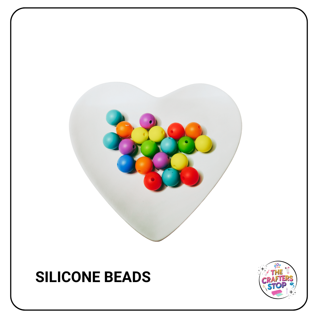 Mixed Bright Silicone Beads - 10mm