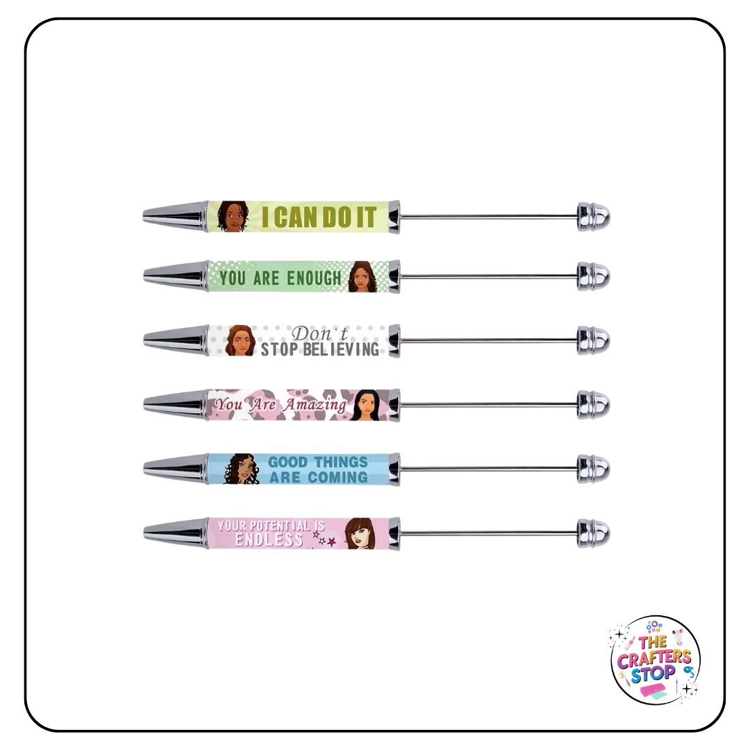 Motivational Long DIY Beadeable Pens