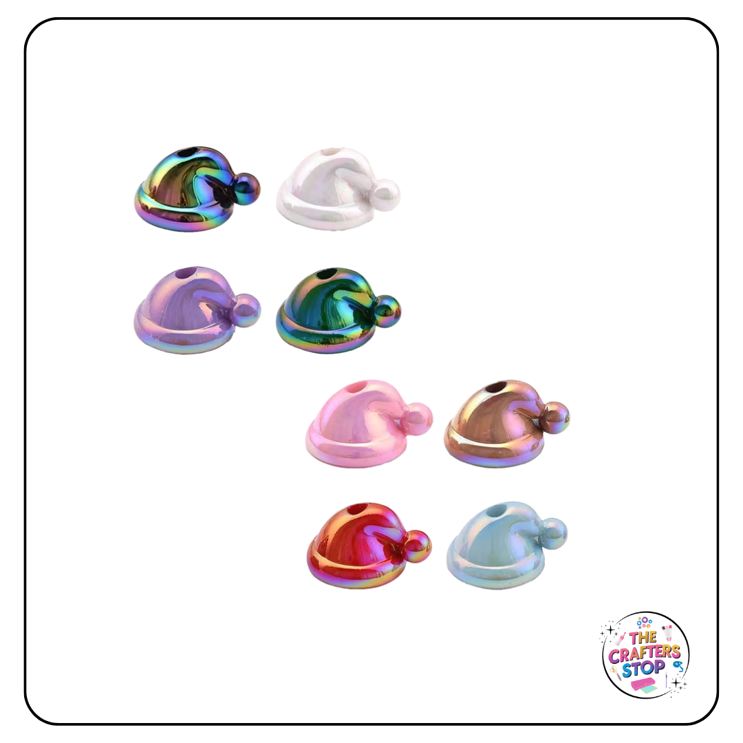 Large Iridescent Santa Hat Beads