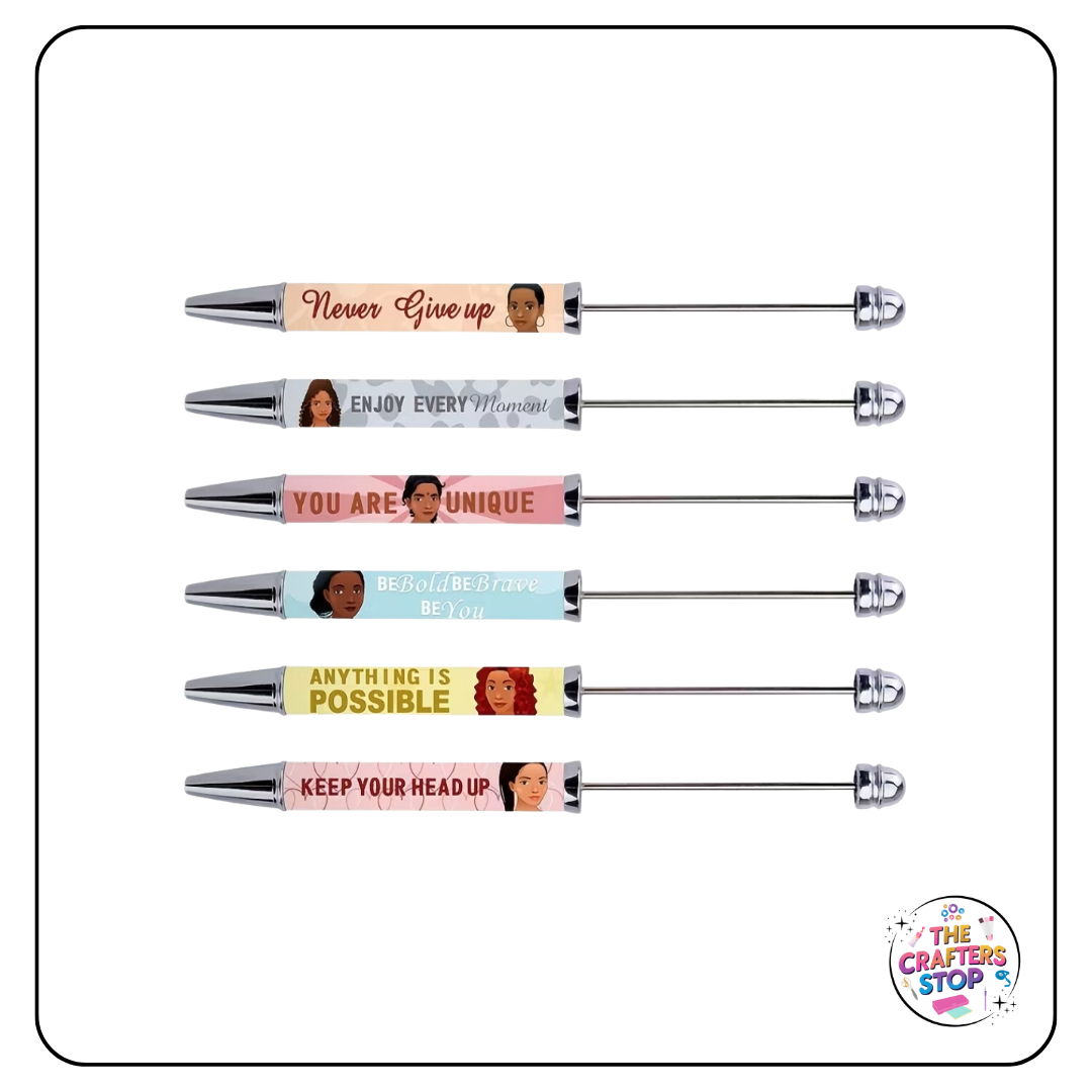 Motivational Long DIY Beadeable Pens