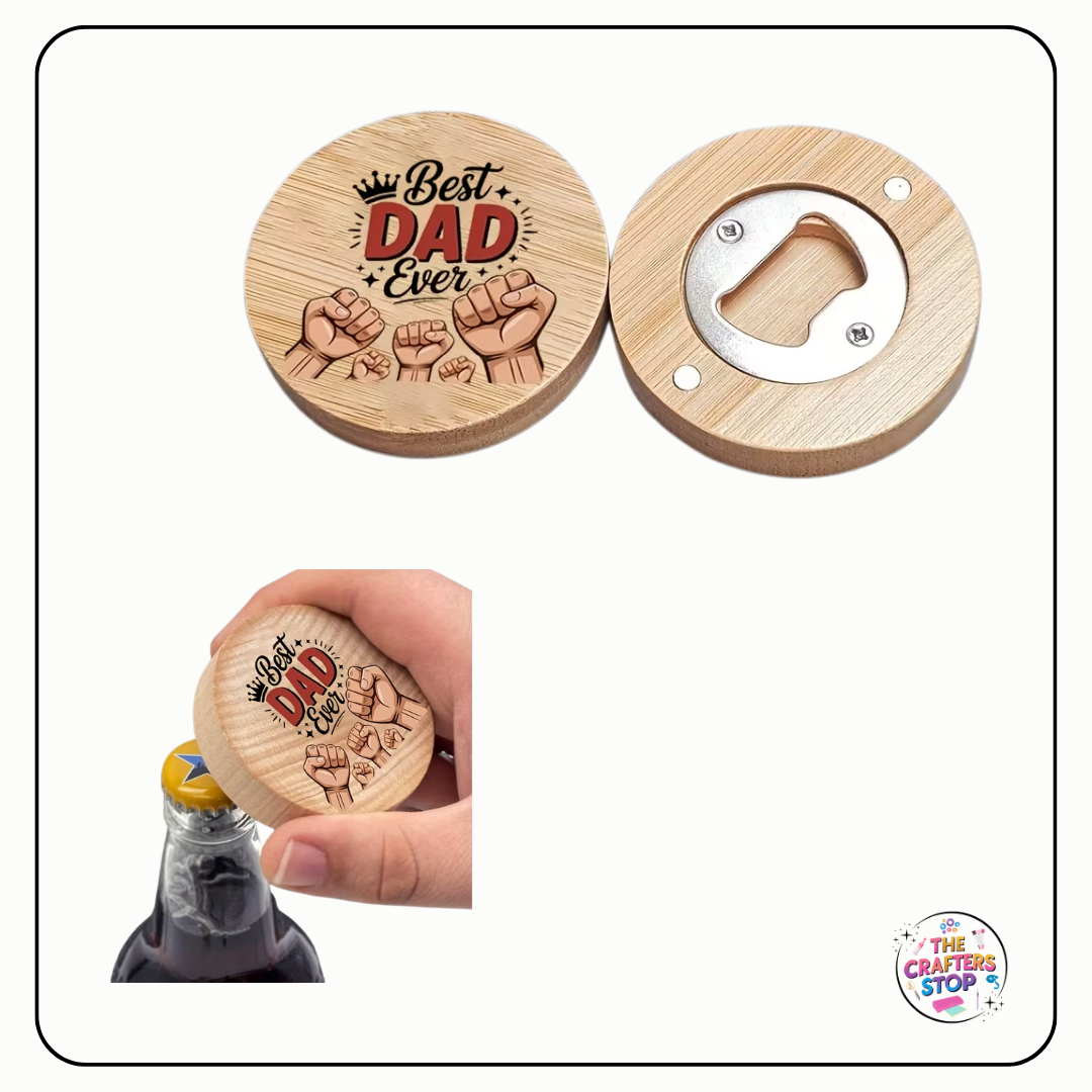 Magnetic Bamboo Bottle Opener for Dad