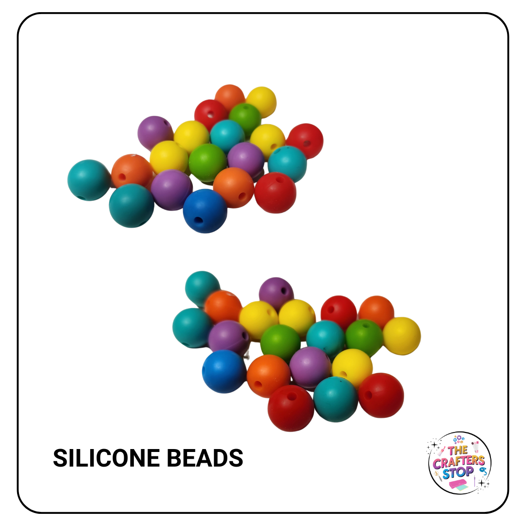 Mixed Bright Silicone Beads - 10mm