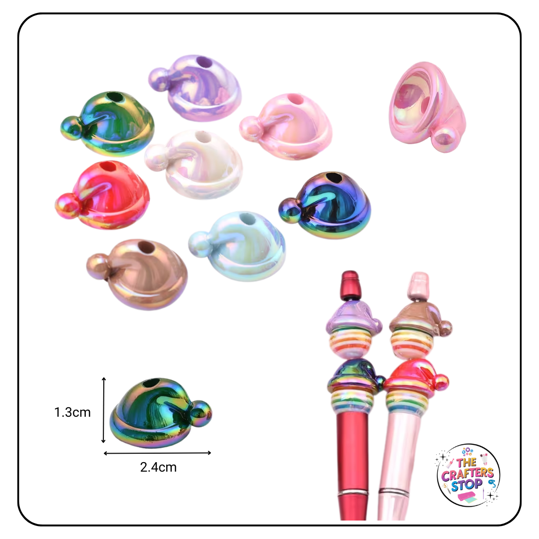 Large Iridescent Santa Hat Beads