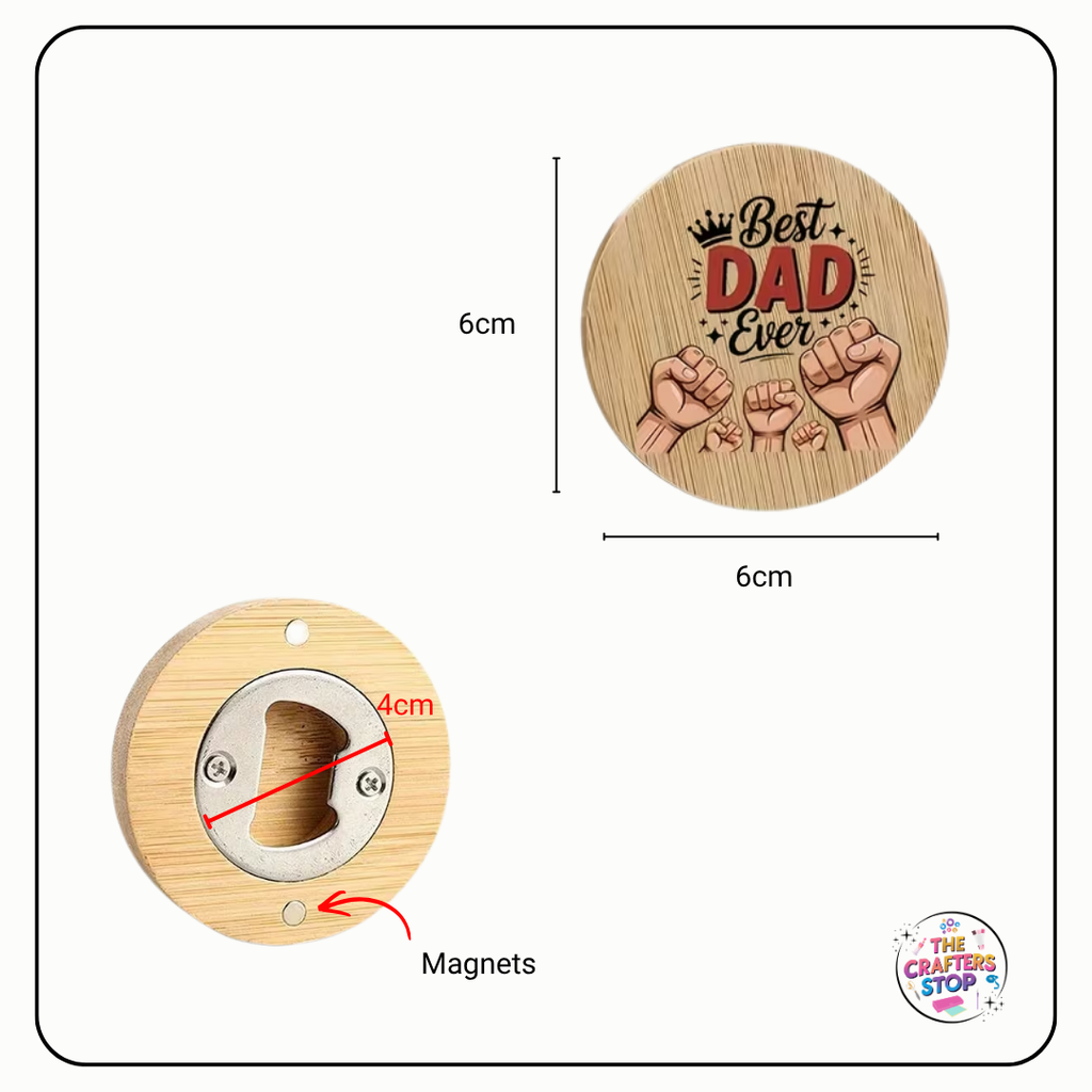 Magnetic Bamboo Bottle Opener for Dad