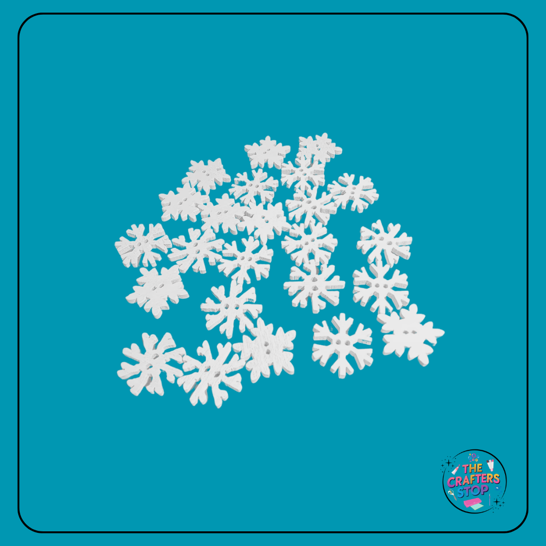 White Wooden Snowflake Embellishments