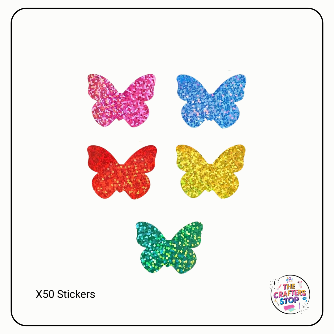 Holographic Butterfly Scrapbooking Stickers