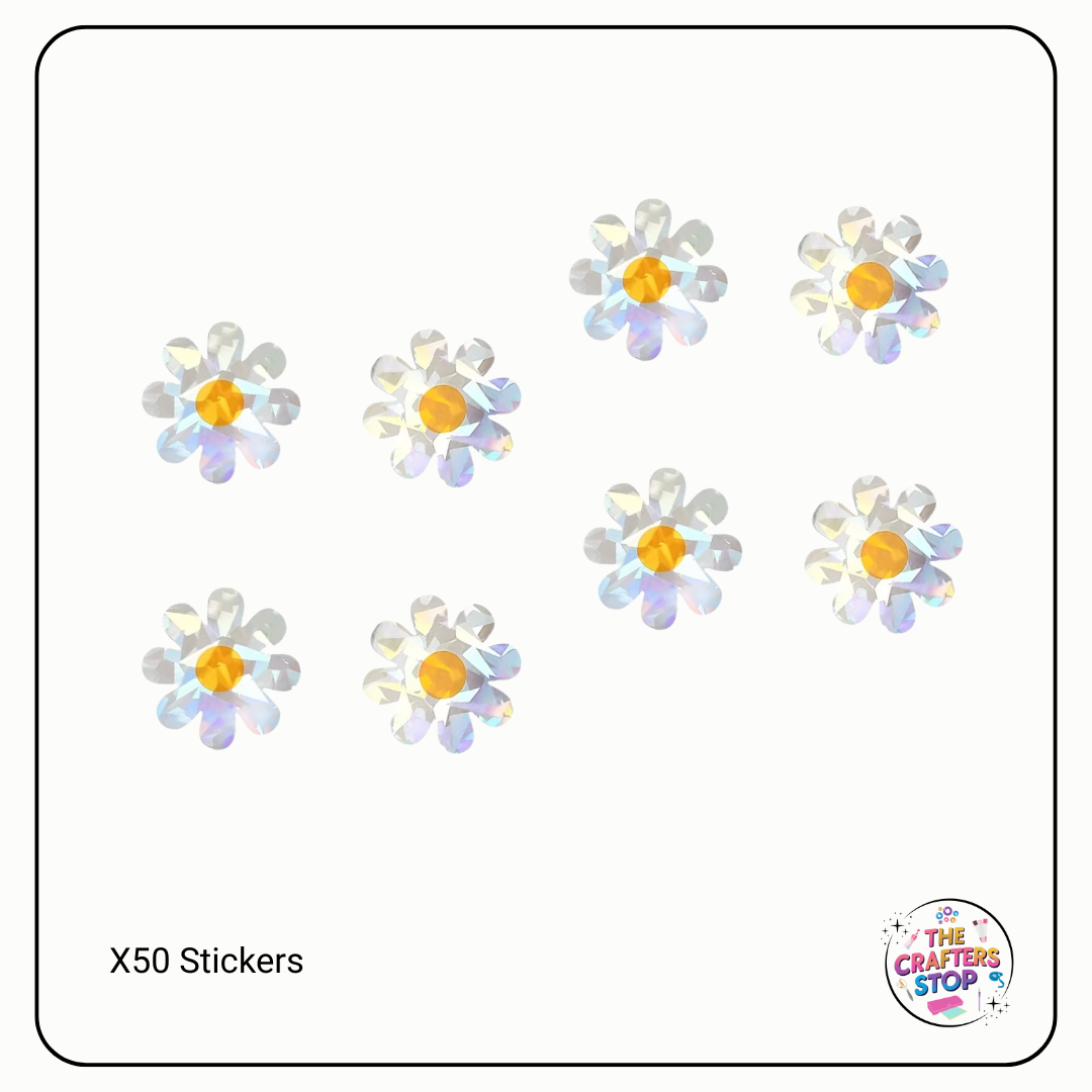 Holographic Daisy Scrapbooking Stickers