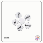 Heart "LOVE" Metal Charms (3 Colours)