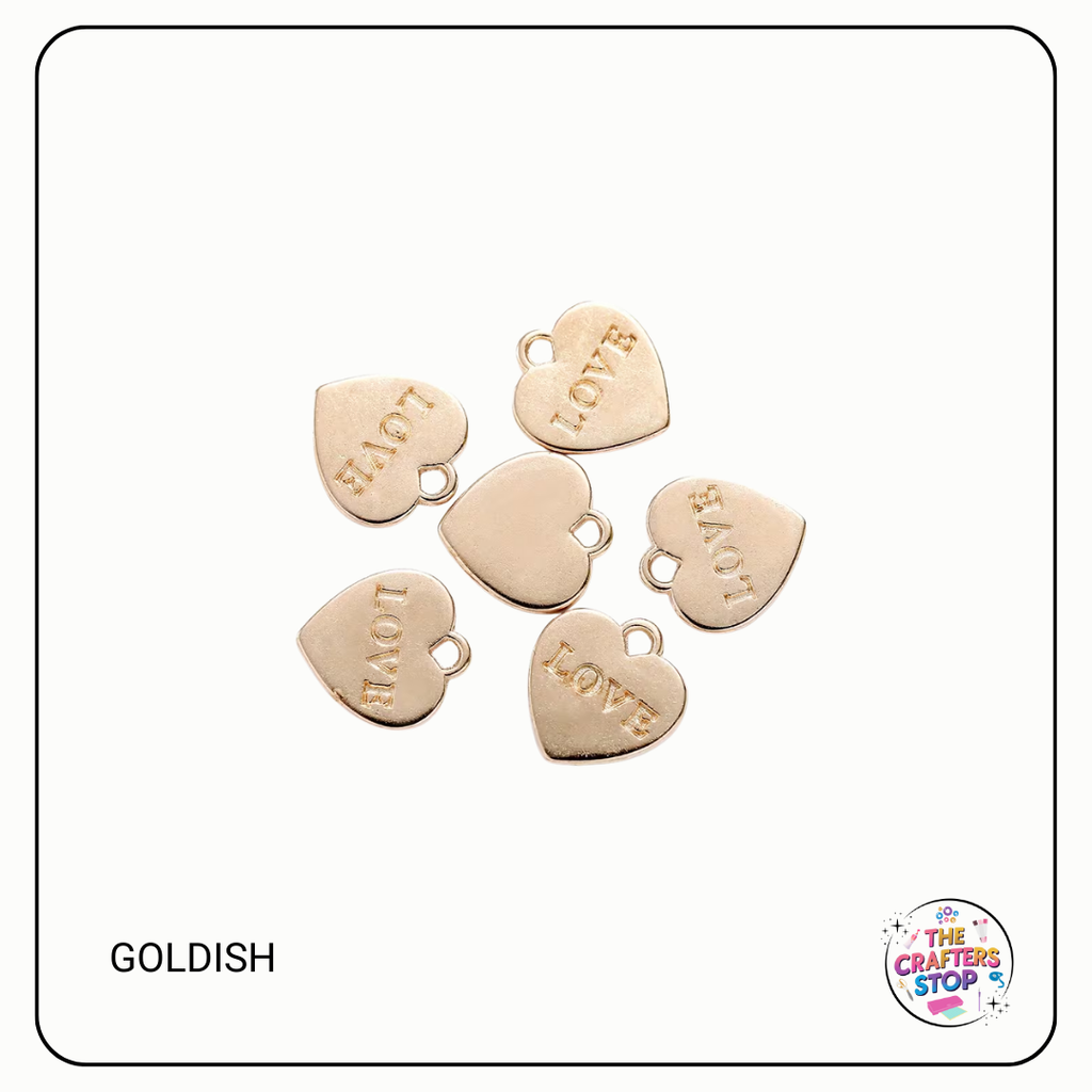Heart "LOVE" Metal Charms (3 Colours)