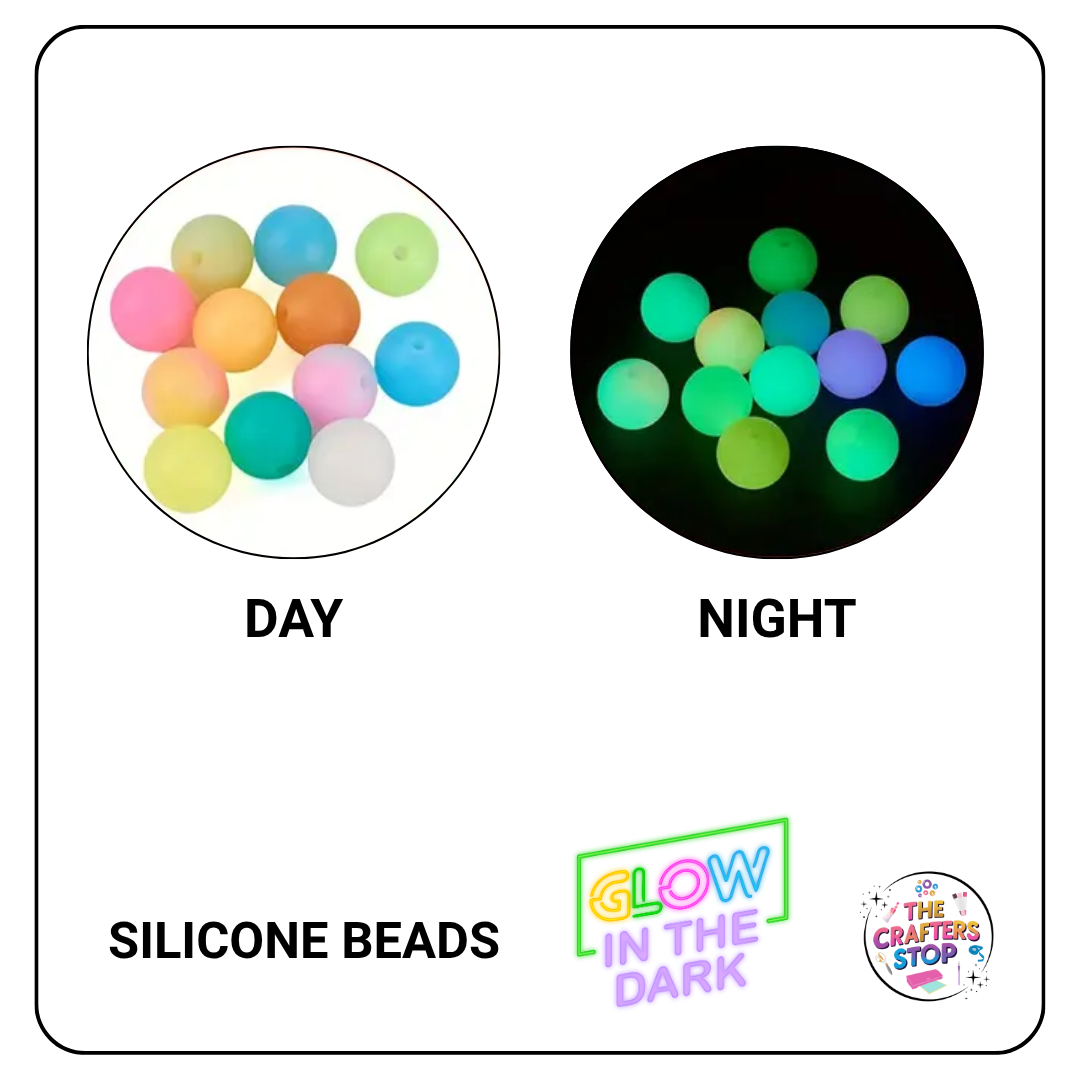 Glow in the Dark Silicone Beads - 10mm
