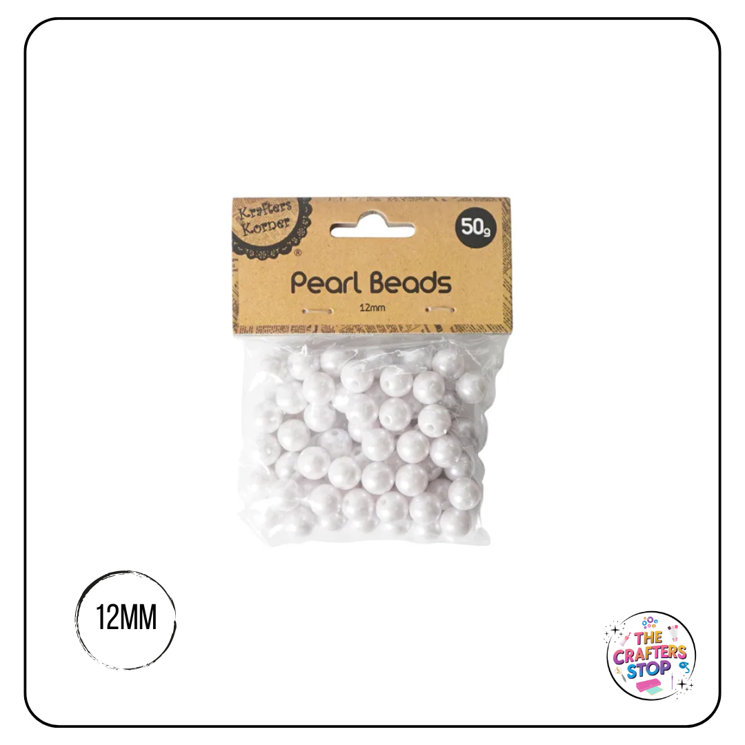 12mm Round Pearl Beads