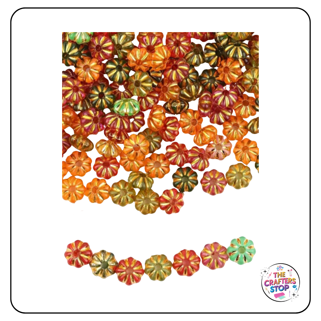 Mini Coloured Pumpkin Beads