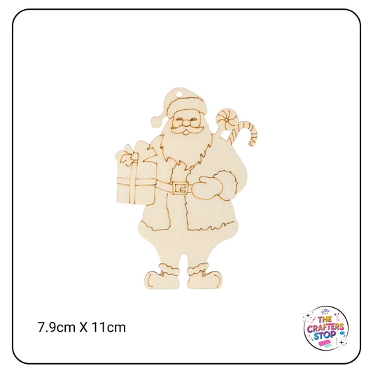 Christmas Wooden Cutout Shapes - Santa Claus