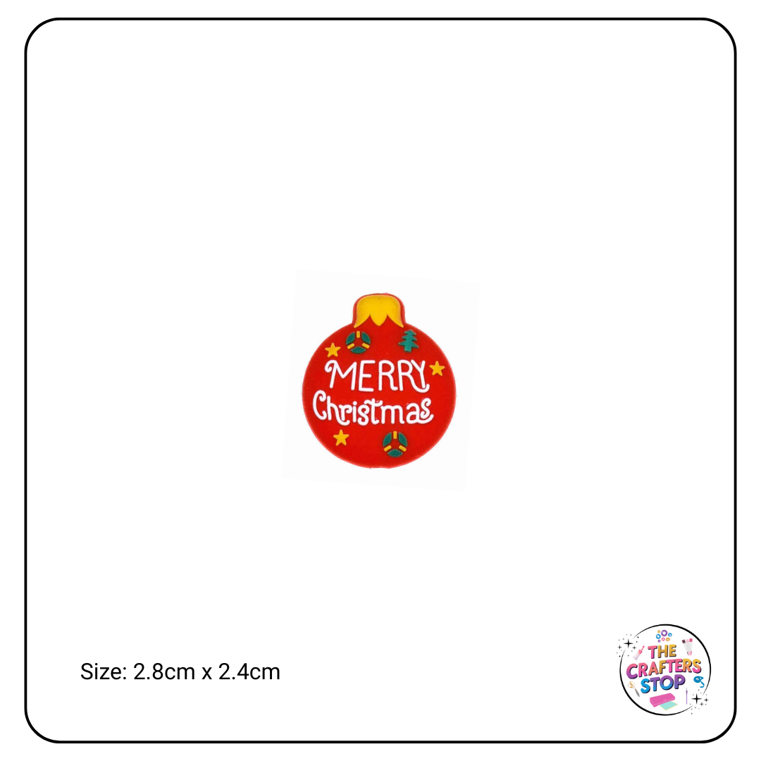 Merry Christmas Bauble Focal Beads