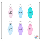 Acrylic "Hotel" Style Blank Keyring - 6 Colours