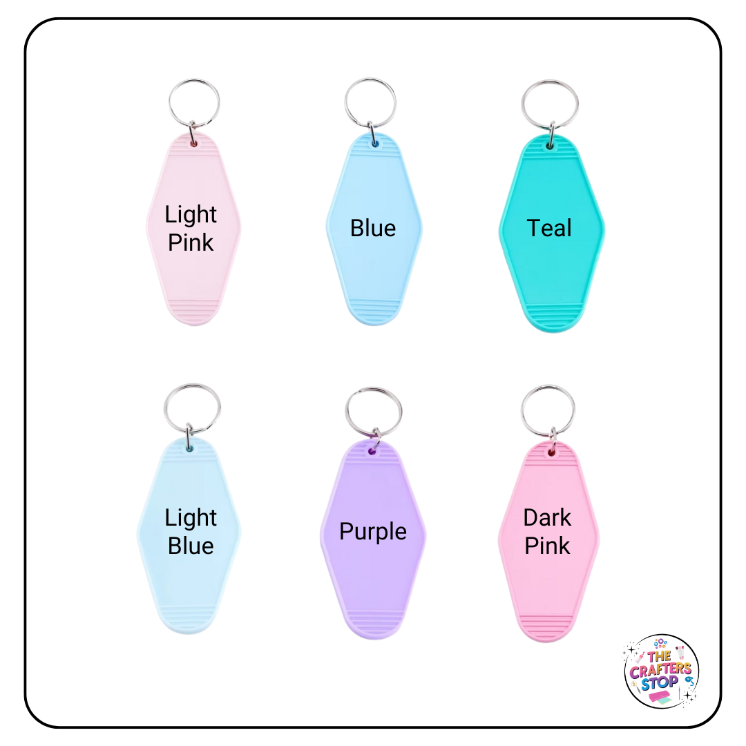 Acrylic "Hotel" Style Blank Keyring - 6 Colours