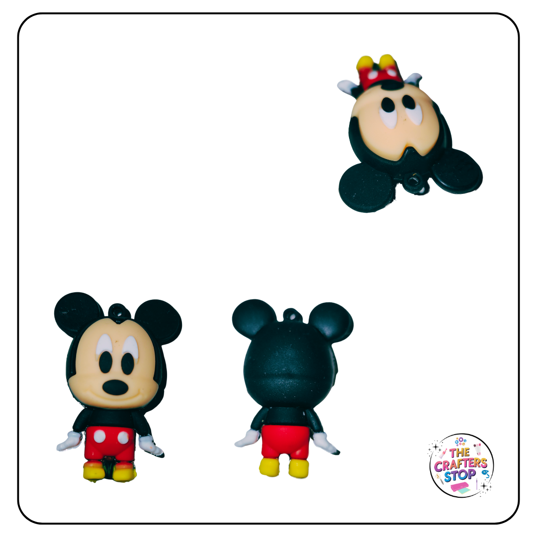 Minnie Mouse & Mickey Mouse PVC Charms