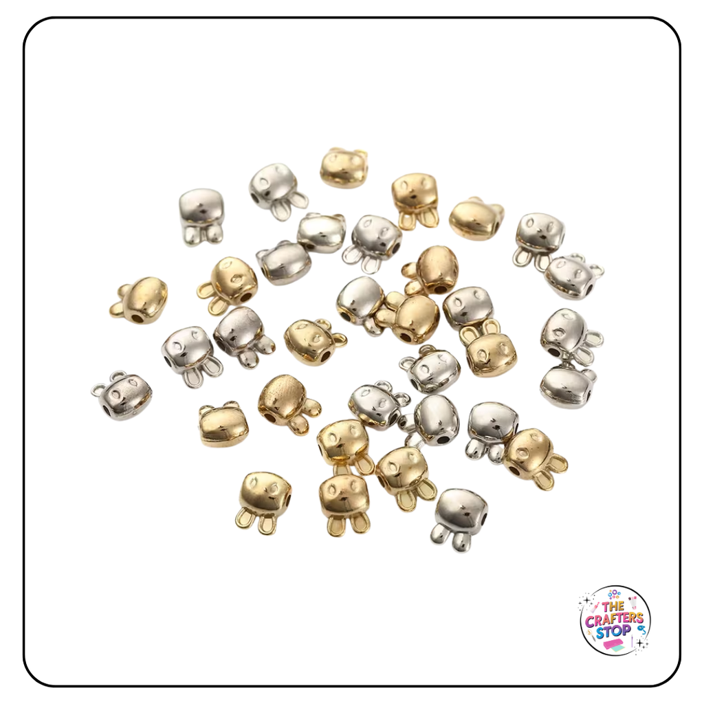 Acrylic Metallic Bunny Rabbit Beads - Perfect for DIY Pens