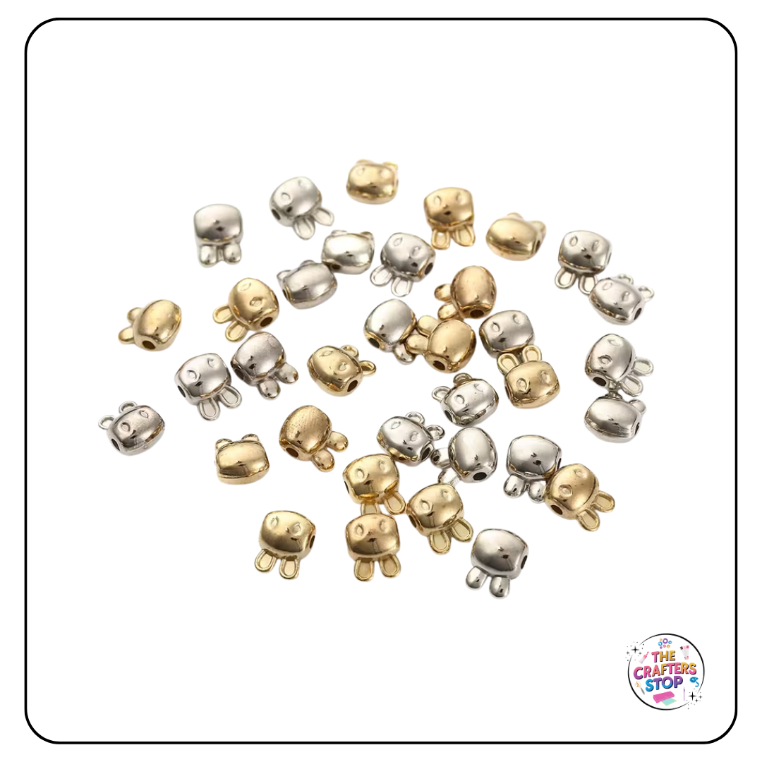 Acrylic Metallic Bunny Rabbit Beads - Perfect for DIY Pens