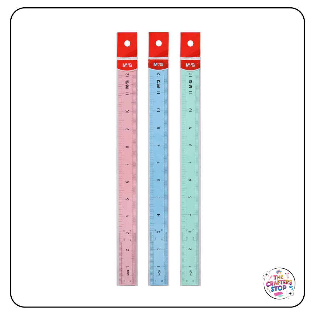 Aluminium Metal Ruler (12"/30cm) Pink