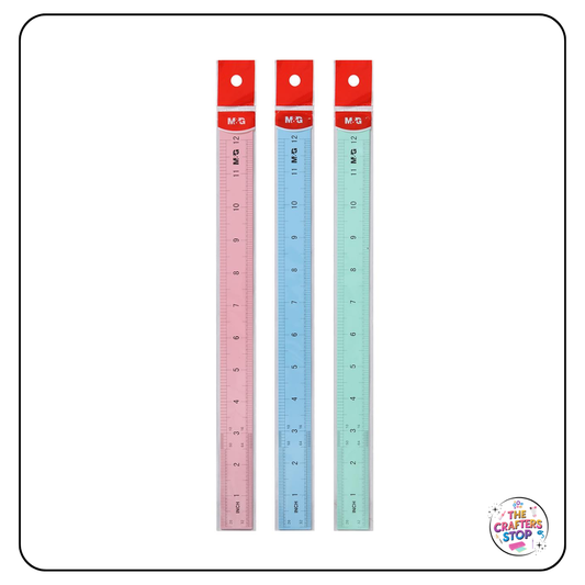 Aluminium Metal Ruler (12"/30cm) Pink