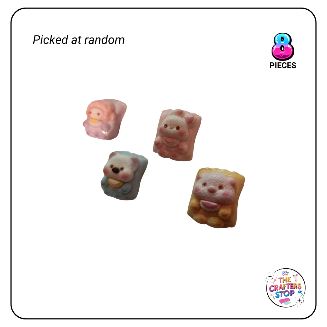 Kawaii Flatback Resin Embellishments - X8pcs