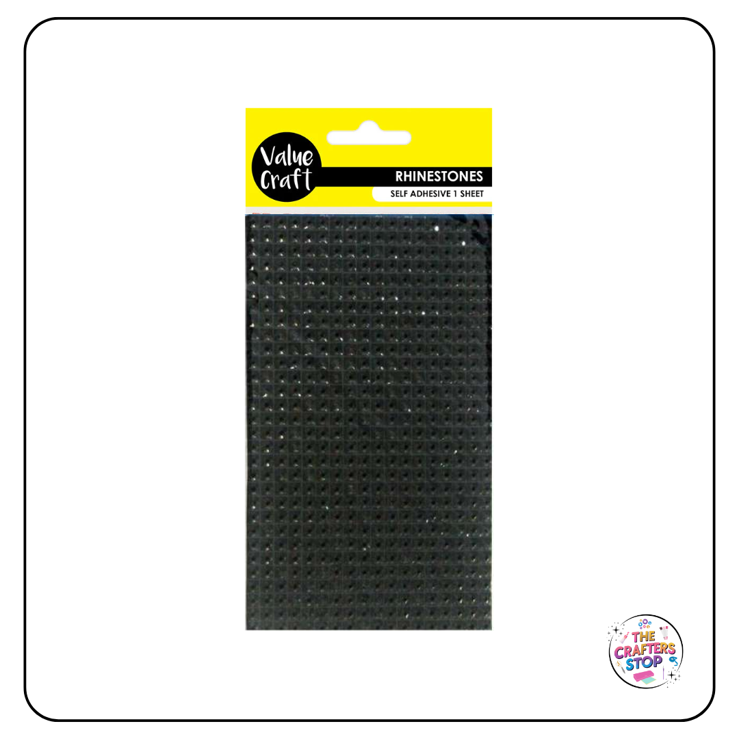 Craft Self Adhesive Square Rhinestone Sheets - 6 Colours