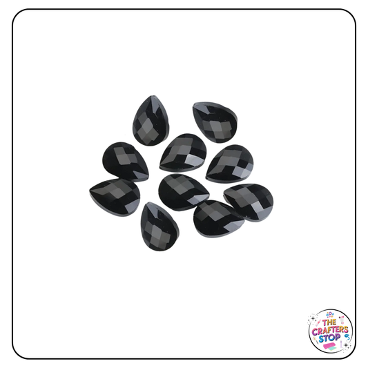 Black Faceted Teardrop Beads/Pendants