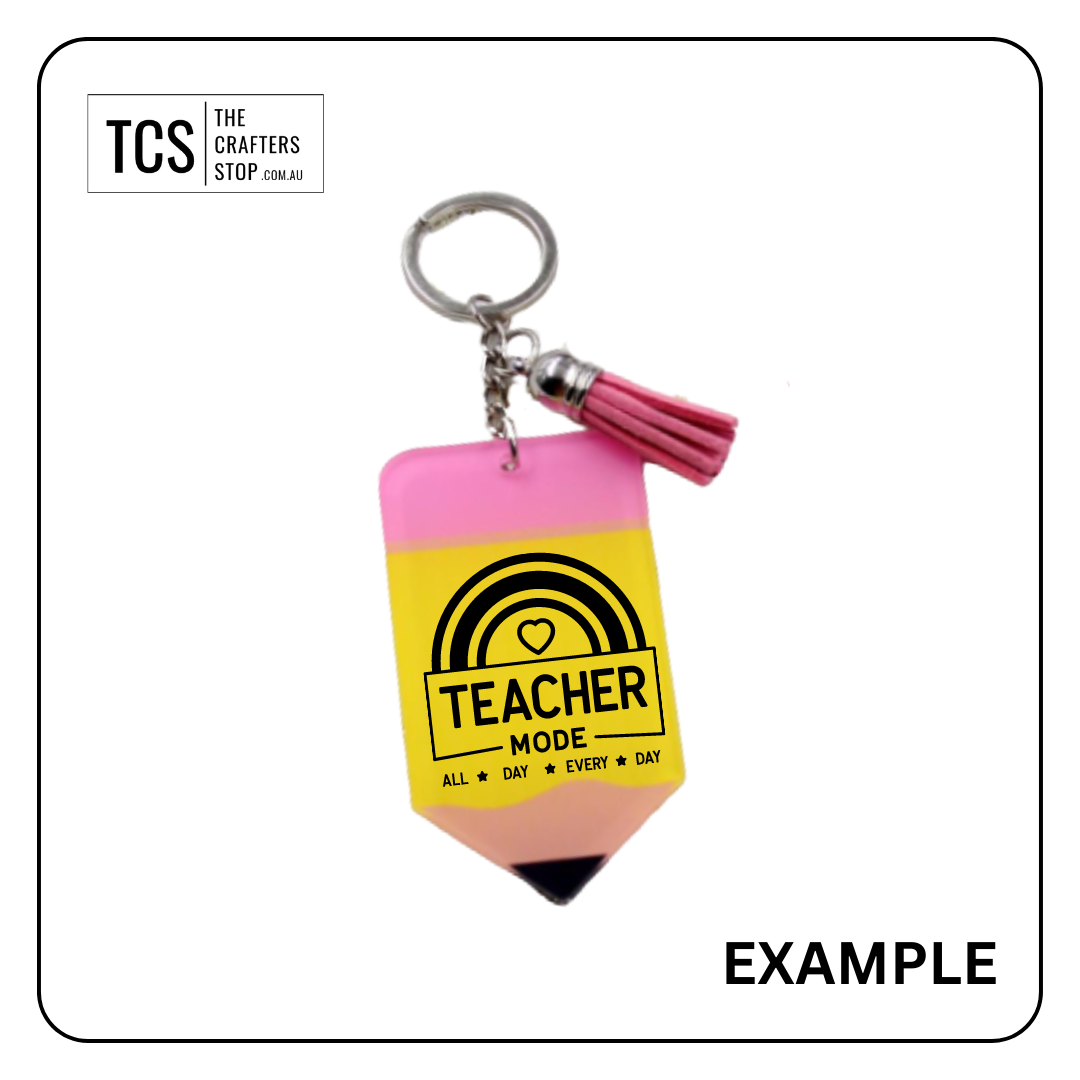 Acrylic Pencil Keyring with Tassel - Great Teachers Gift