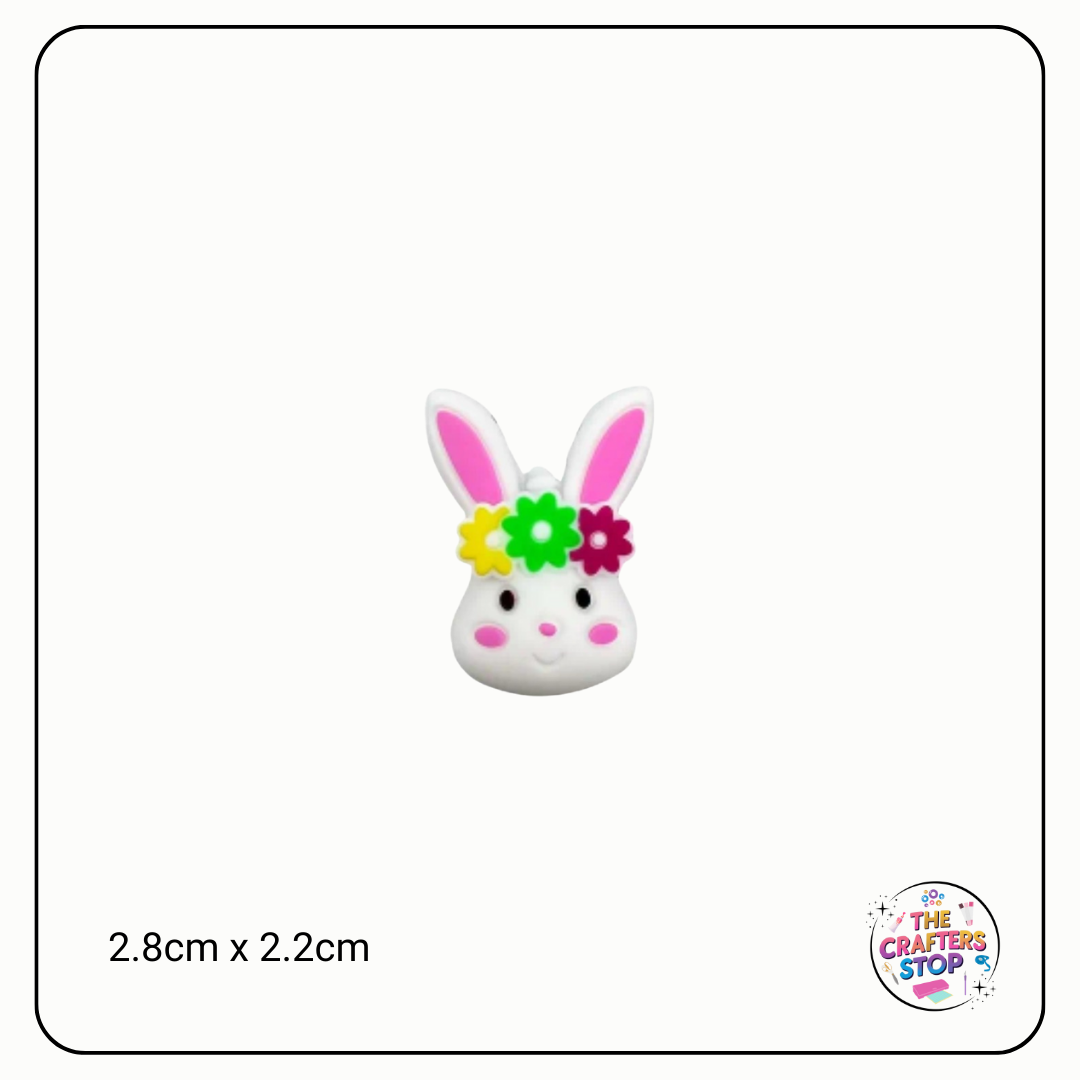 White Easter Bunny Focal Beads