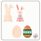 Wooden Easter Bunny & Egg Shapes