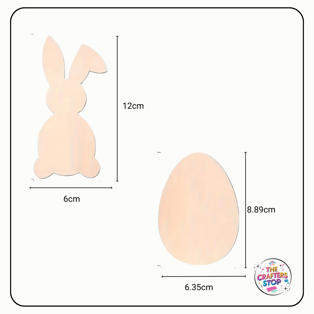 Wooden Easter Bunny & Egg Shapes