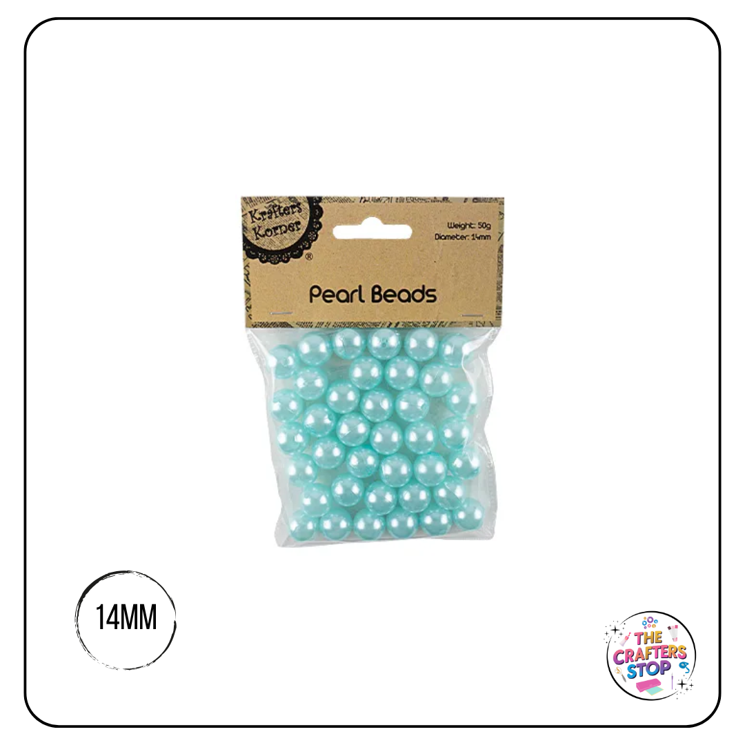 14mm Round Pearl Beads