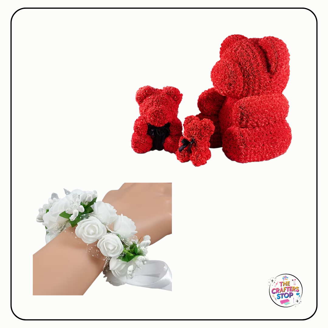 Handmade Foam Roses Flowers with Stems
