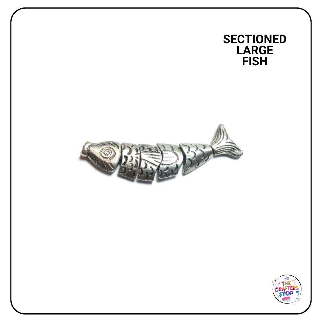Metal Silver Fish Beads (Assorted designs)