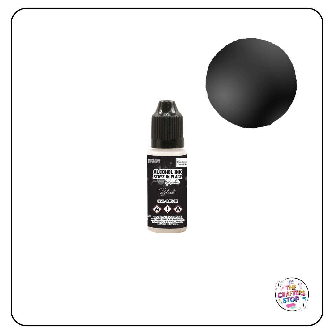 Couture Creations Alcohol Ink Stayz in Place Reinker (Refill) - Matte Jet Black