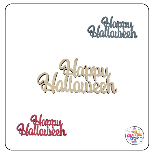 Halloween Wooden Cutout Shapes - Happy Halloween