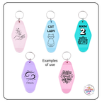 Acrylic "Hotel" Style Blank Keyring - 6 Colours