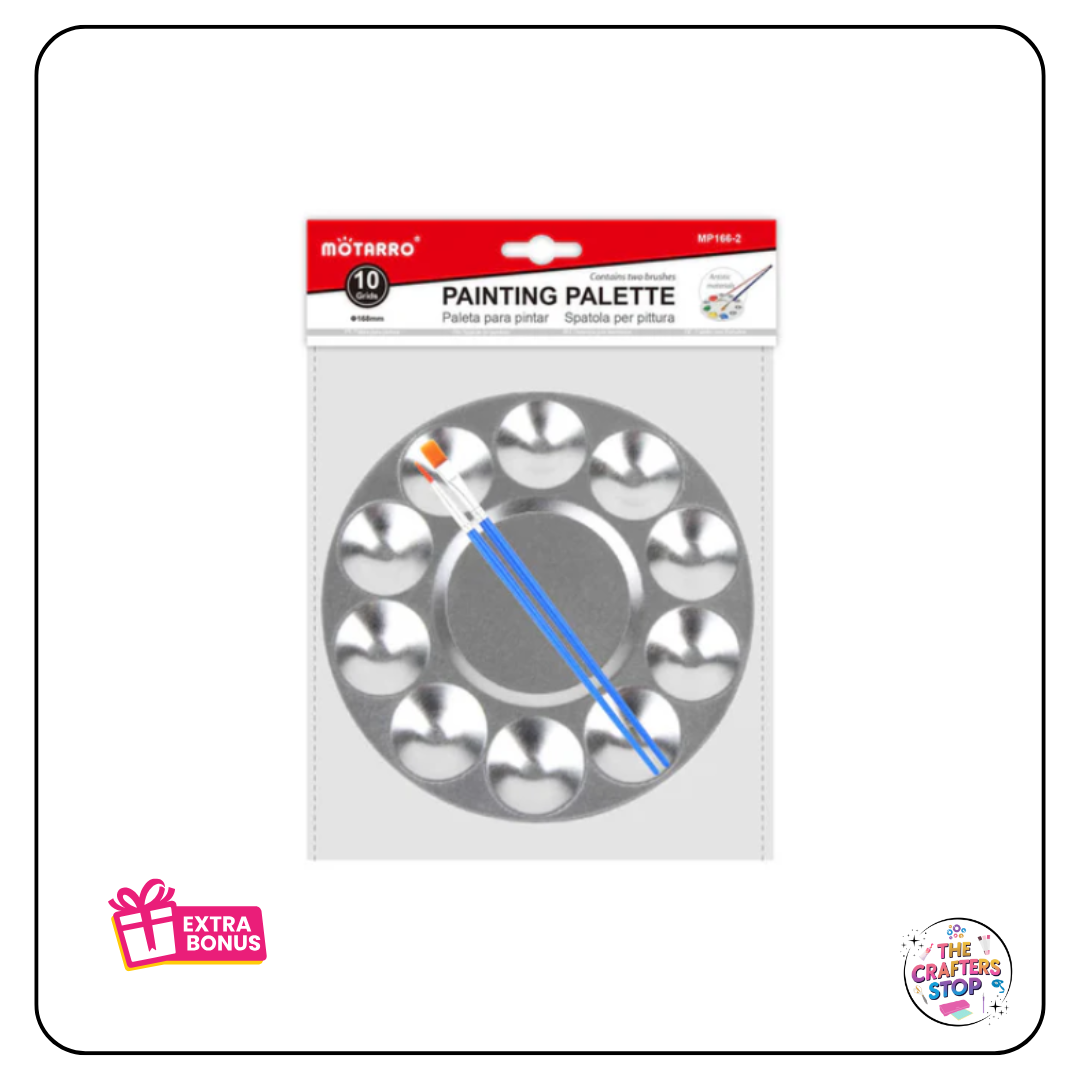 10-Well Round Aluminum Metal Painting Palette