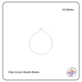 Clear Acrylic Christmas Bauble Blanks (X5)