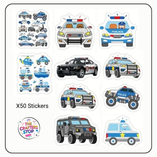 Police Car Scrapbooking Stickers