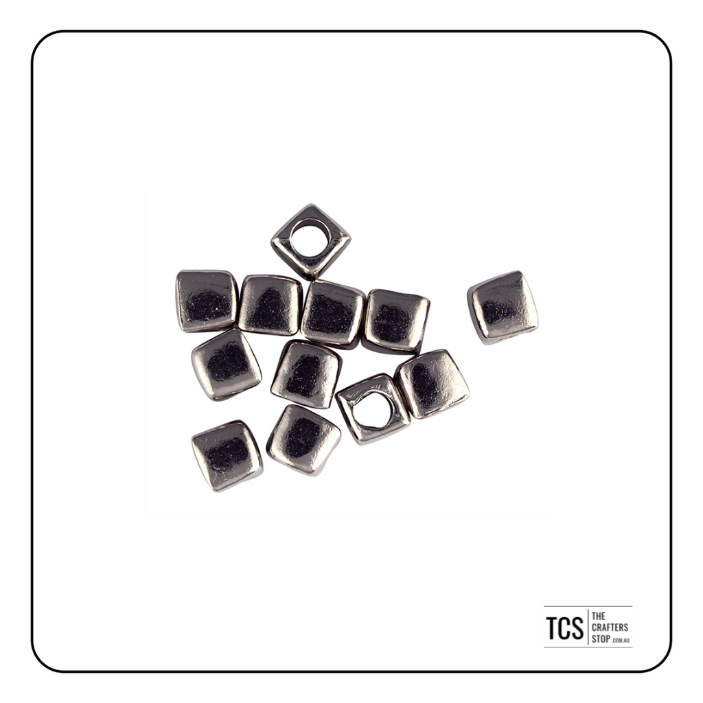 6mm Metal Cube Spacer Beads