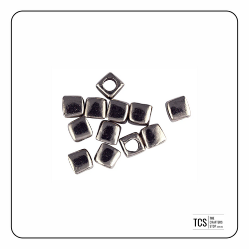 6mm Metal Cube Spacer Beads