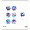 Silver Inspirational Words Stickers (X50pcs)