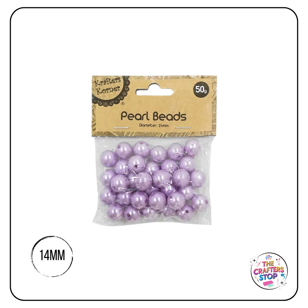 14mm Round Pearl Beads